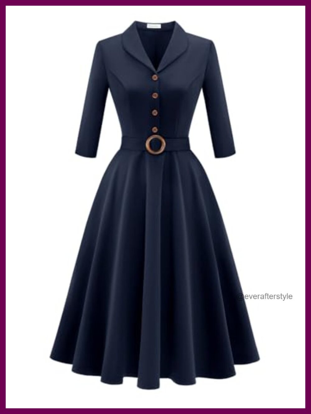 Vintage 1950s Swing Dress A-Line Knee Length Cocktail Party
